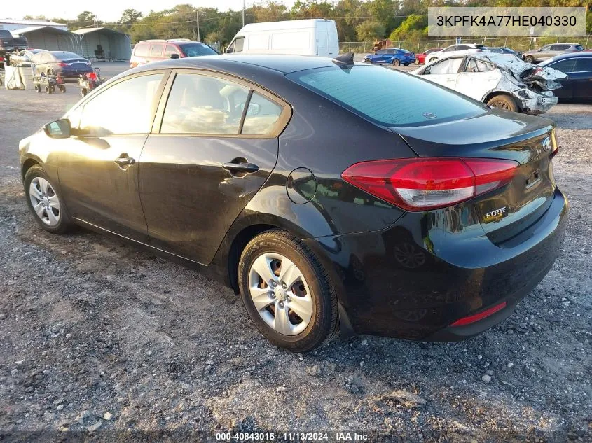 2017 Kia Forte Lx VIN: 3KPFK4A77HE040330 Lot: 40843015