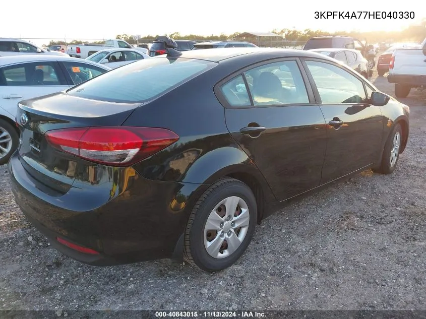 2017 Kia Forte Lx VIN: 3KPFK4A77HE040330 Lot: 40843015