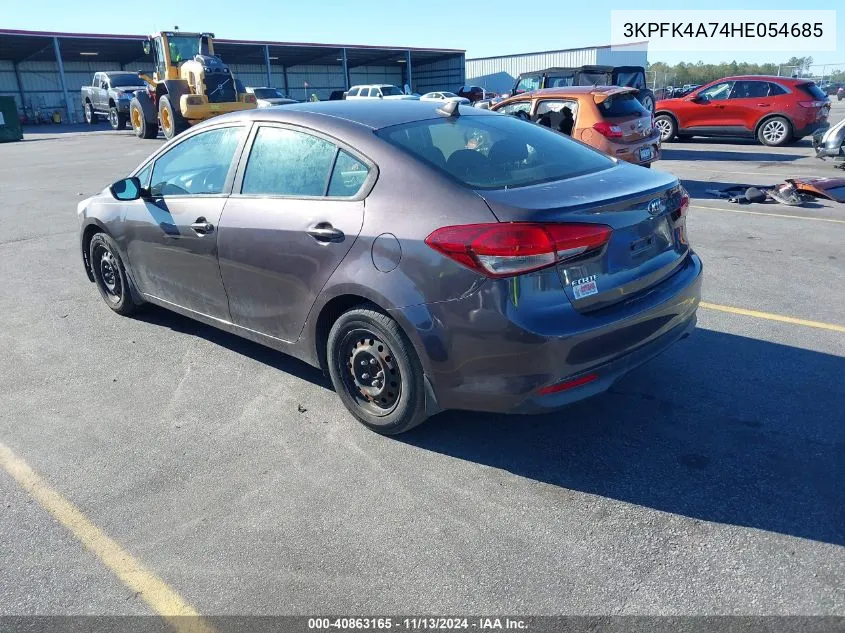 2017 Kia Forte Lx VIN: 3KPFK4A74HE054685 Lot: 40863165