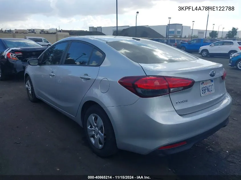 2017 Kia Forte Lx VIN: 3KPFL4A78HE122788 Lot: 40865214