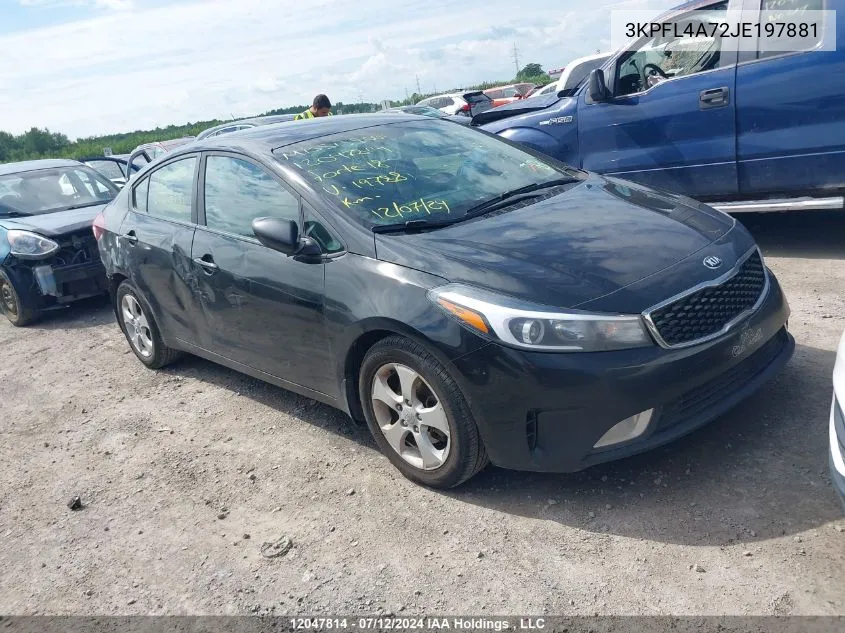 2018 Kia Forte VIN: 3KPFL4A72JE197881 Lot: 12047814