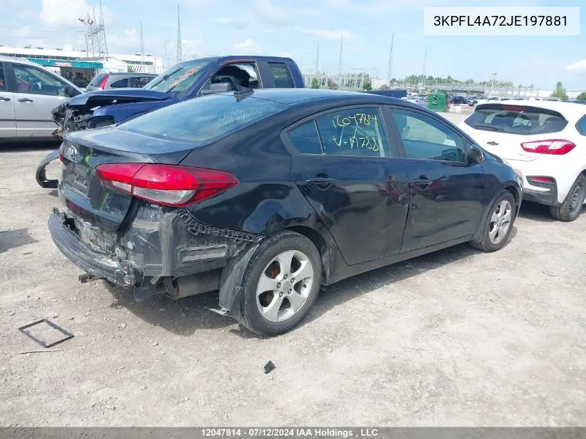 2018 Kia Forte VIN: 3KPFL4A72JE197881 Lot: 12047814