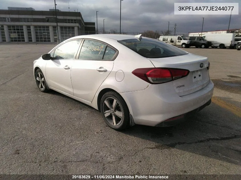 2018 Kia Forte Lx+ VIN: 3KPFL4A77JE244077 Lot: 20183629