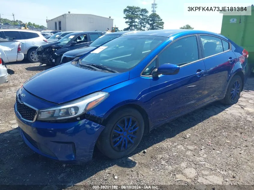 3KPFK4A73JE181384 2018 Kia Forte Lx