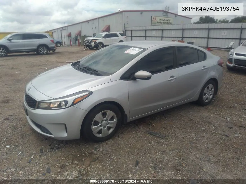 2018 Kia Forte Lx VIN: 3KPFK4A74JE193754 Lot: 39666170