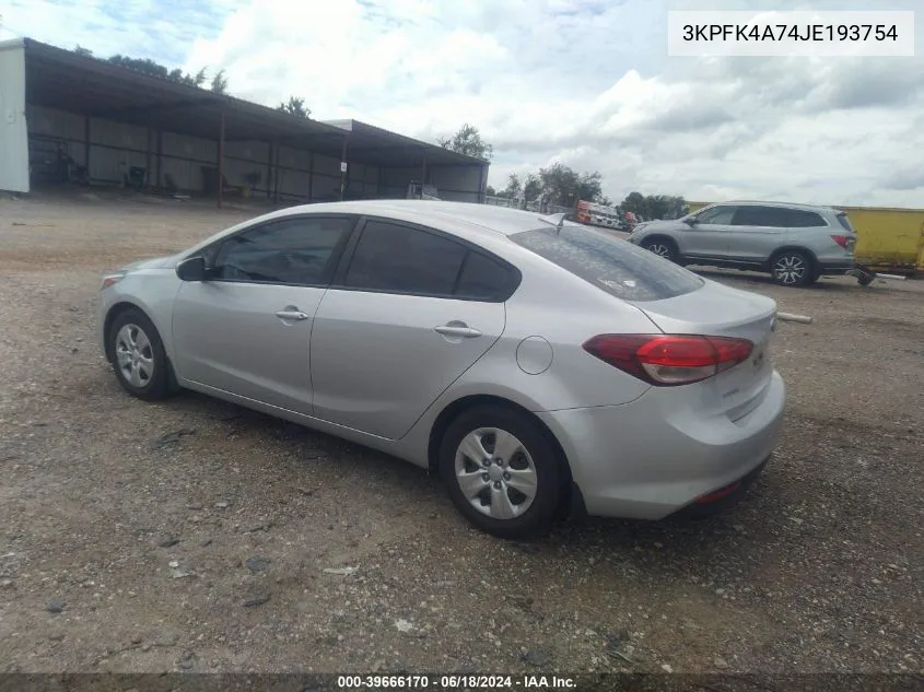 2018 Kia Forte Lx VIN: 3KPFK4A74JE193754 Lot: 39666170