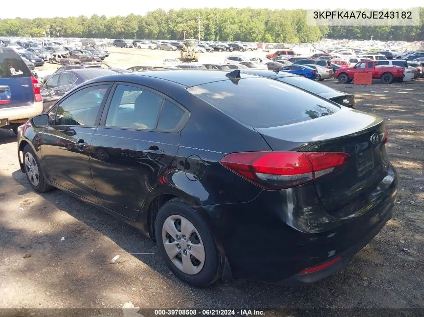 3KPFK4A76JE243182 2018 Kia Forte Lx