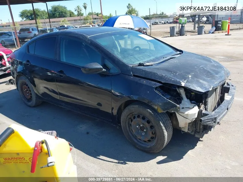 2018 Kia Forte Lx VIN: 3KPFK4A72JE184308 Lot: 39729881