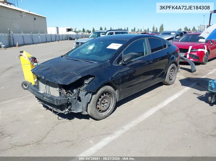 2018 Kia Forte Lx VIN: 3KPFK4A72JE184308 Lot: 39729881