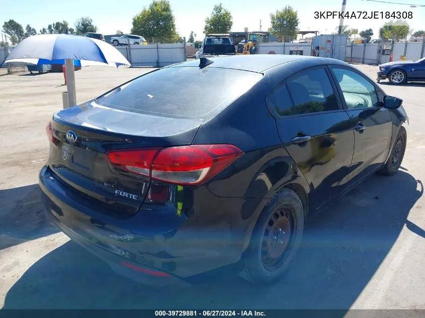 3KPFK4A72JE184308 2018 Kia Forte Lx