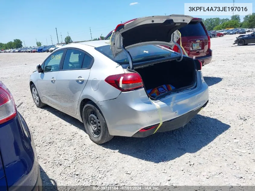 2018 Kia Forte Lx VIN: 3KPFL4A73JE197016 Lot: 39731184