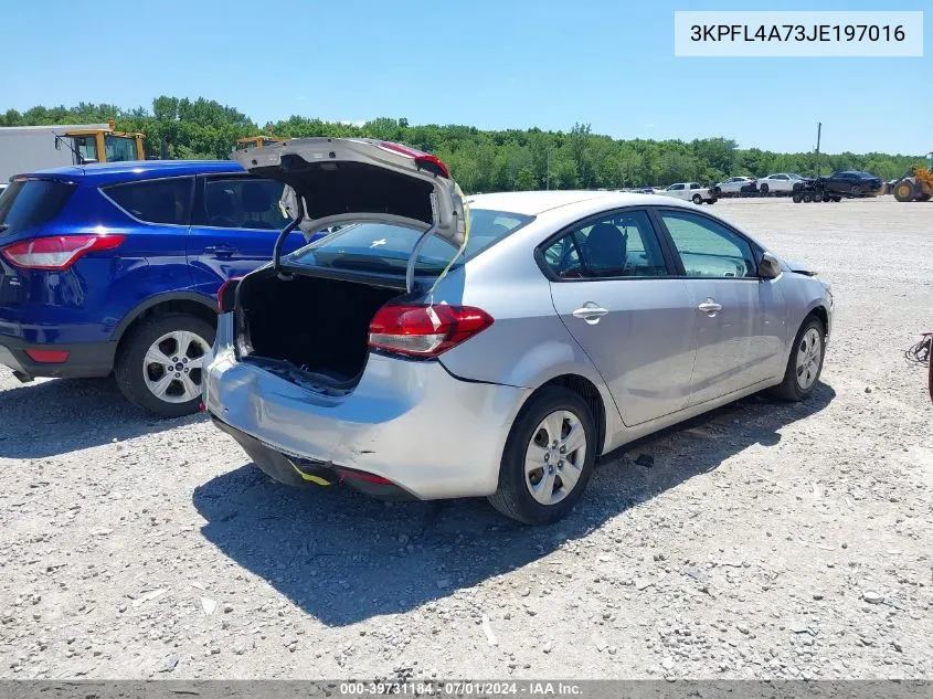 2018 Kia Forte Lx VIN: 3KPFL4A73JE197016 Lot: 39731184