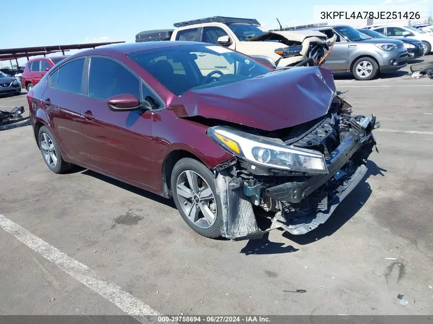 2018 Kia Forte Lx VIN: 3KPFL4A78JE251426 Lot: 39758694