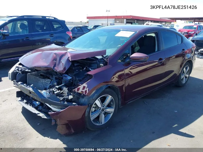 2018 Kia Forte Lx VIN: 3KPFL4A78JE251426 Lot: 39758694