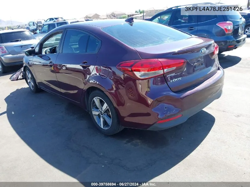 2018 Kia Forte Lx VIN: 3KPFL4A78JE251426 Lot: 39758694