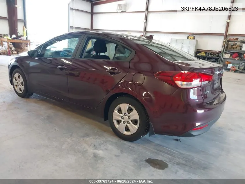 2018 Kia Forte Lx VIN: 3KPFK4A78JE206523 Lot: 39769724