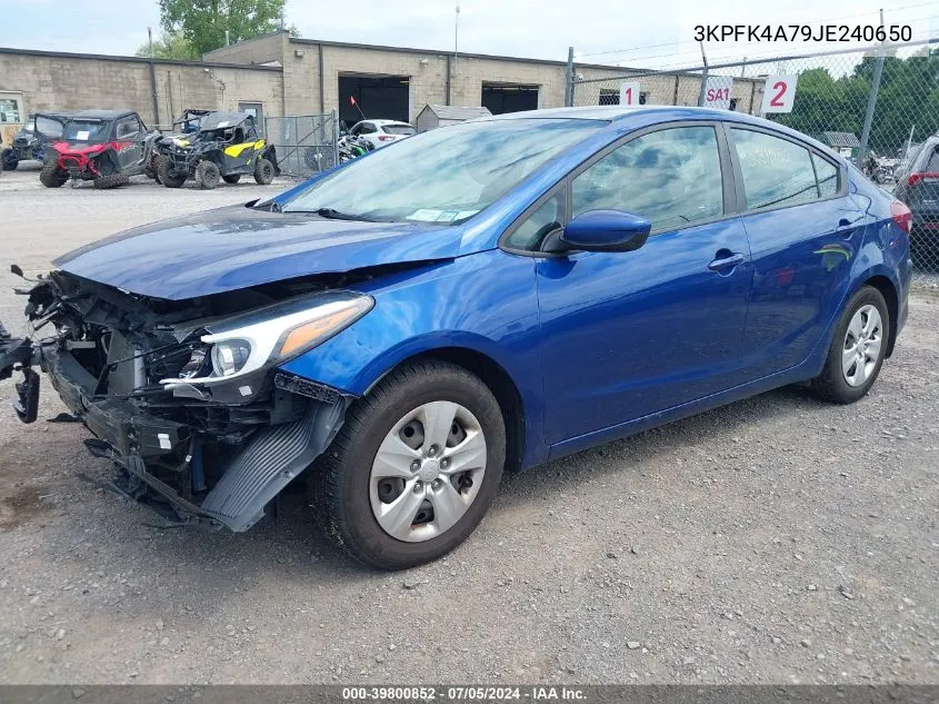 2018 Kia Forte Lx VIN: 3KPFK4A79JE240650 Lot: 39800852