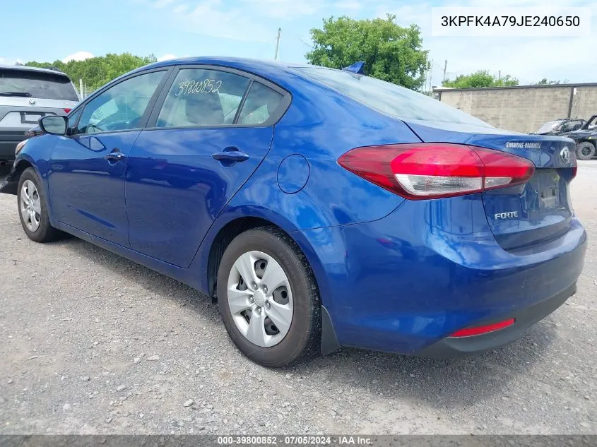 2018 Kia Forte Lx VIN: 3KPFK4A79JE240650 Lot: 39800852