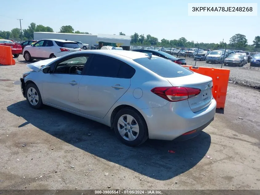 2018 Kia Forte Lx VIN: 3KPFK4A78JE248268 Lot: 39805547