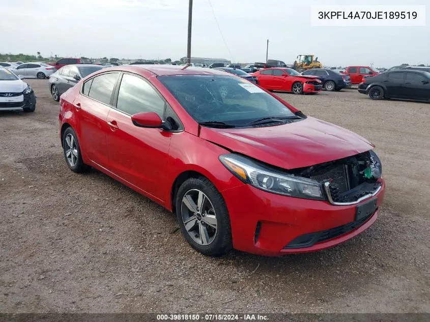 2018 Kia Forte S VIN: 3KPFL4A70JE189519 Lot: 39818150