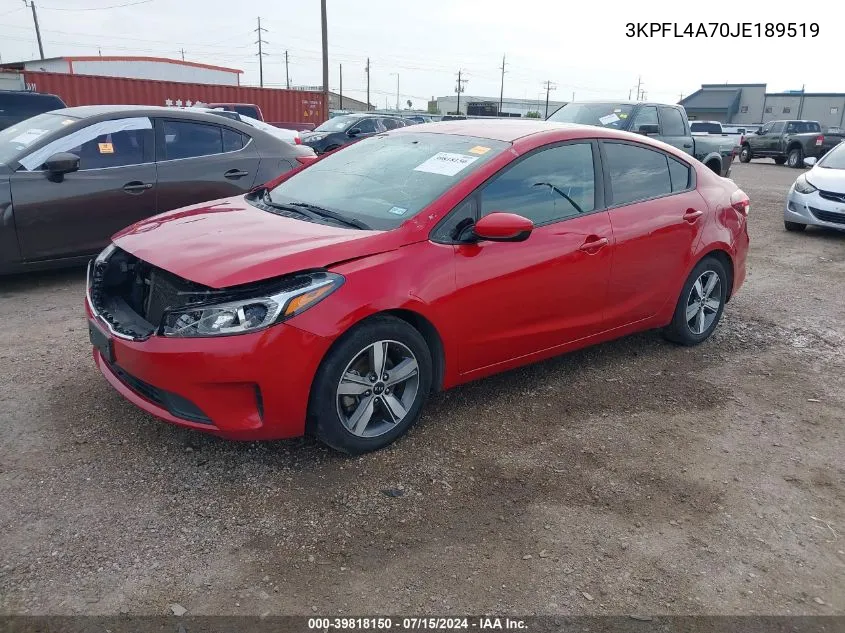 3KPFL4A70JE189519 2018 Kia Forte S