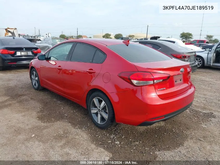 2018 Kia Forte S VIN: 3KPFL4A70JE189519 Lot: 39818150