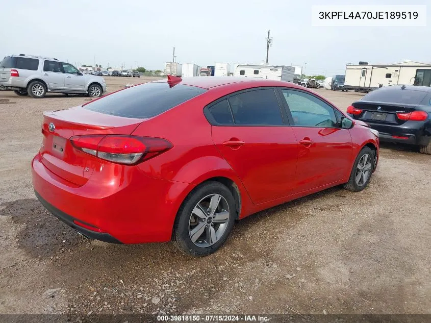 3KPFL4A70JE189519 2018 Kia Forte S