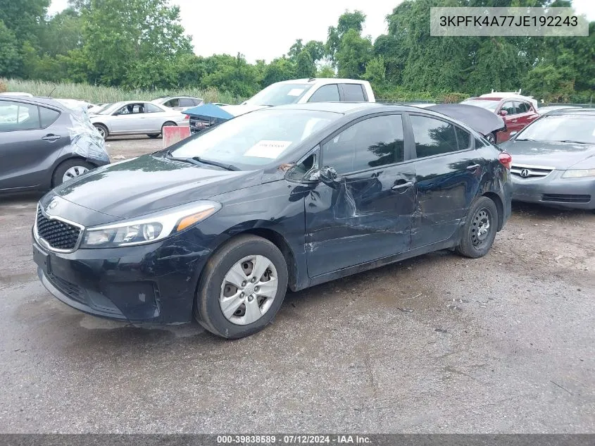 2018 Kia Forte Lx VIN: 3KPFK4A77JE192243 Lot: 39838589