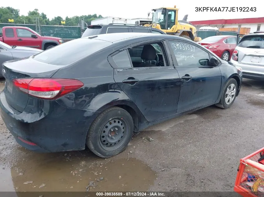 3KPFK4A77JE192243 2018 Kia Forte Lx