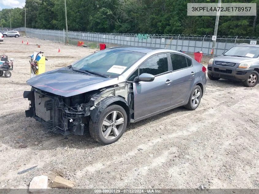 2018 Kia Forte S VIN: 3KPFL4A72JE178957 Lot: 39920129