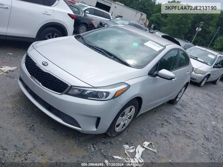 3KPFL4A72JE213190 2018 Kia Forte Lx