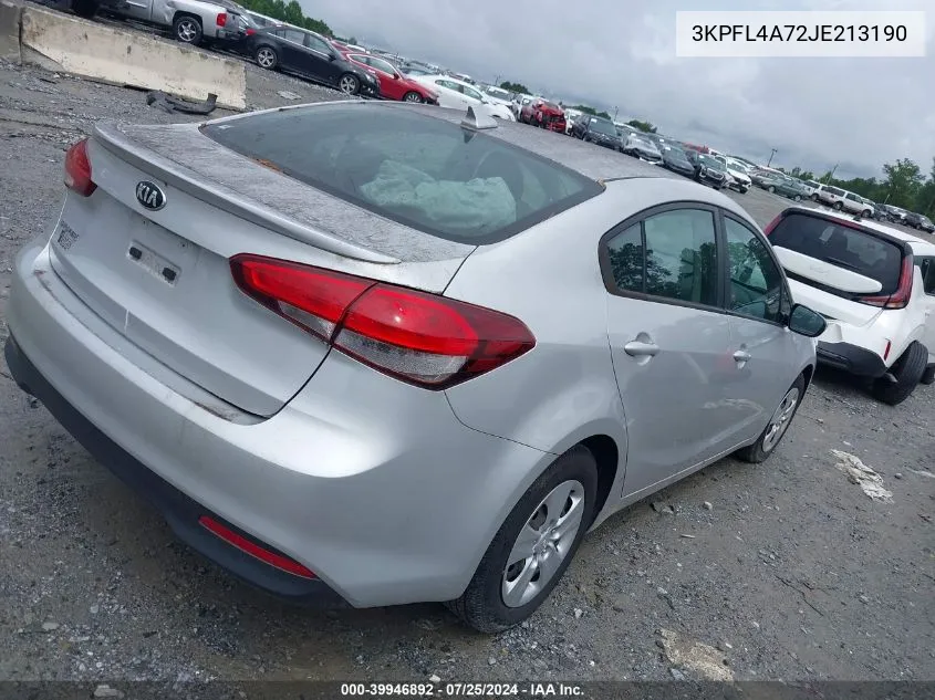 3KPFL4A72JE213190 2018 Kia Forte Lx