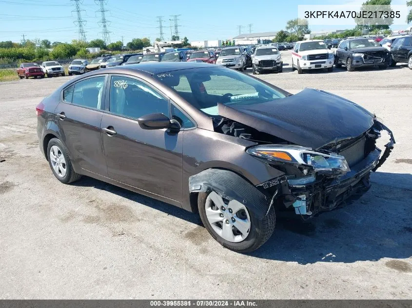 2018 Kia Forte Lx VIN: 3KPFK4A70JE217385 Lot: 39955381