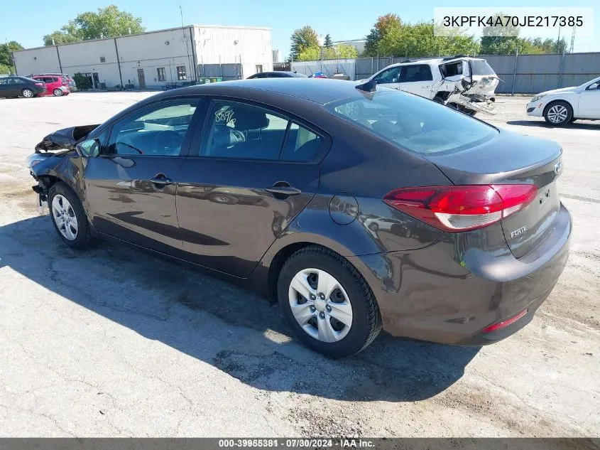 2018 Kia Forte Lx VIN: 3KPFK4A70JE217385 Lot: 39955381