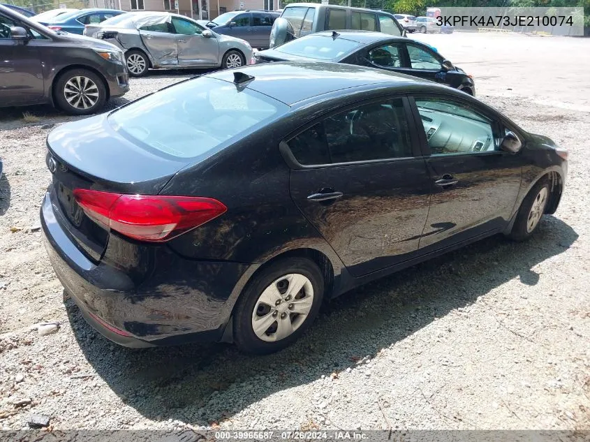 3KPFK4A73JE210074 2018 Kia Forte Lx