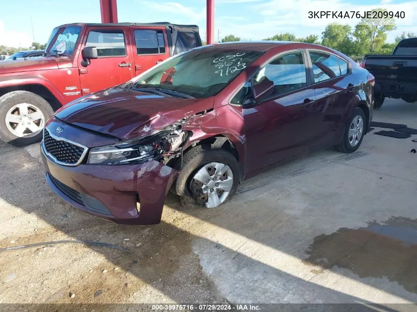 2018 Kia Forte Lx VIN: 3KPFK4A76JE209940 Lot: 39975716