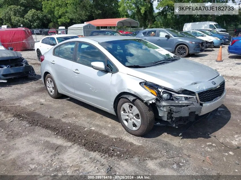 2018 Kia Forte Lx VIN: 3KPFL4A70JE182733 Lot: 39976418