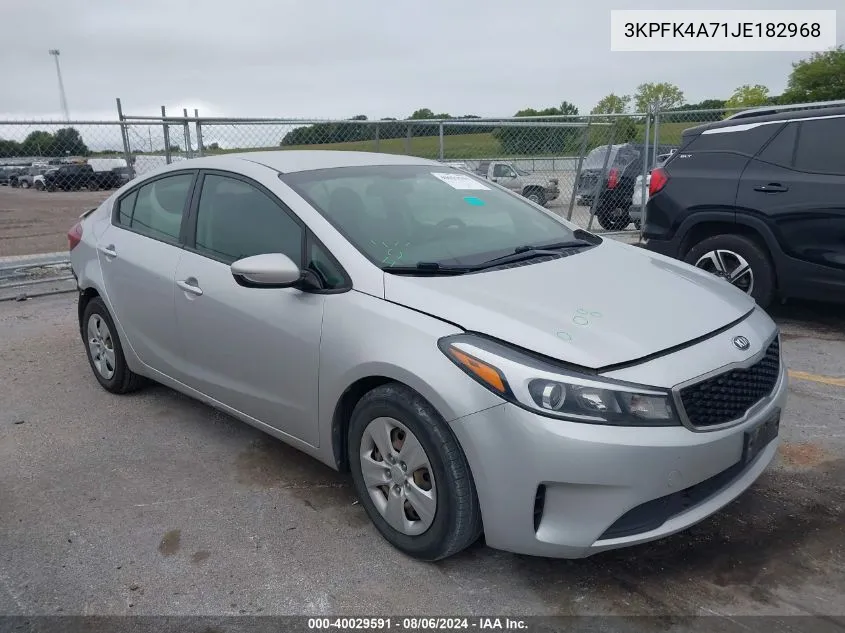 2018 Kia Forte Lx VIN: 3KPFK4A71JE182968 Lot: 40029591