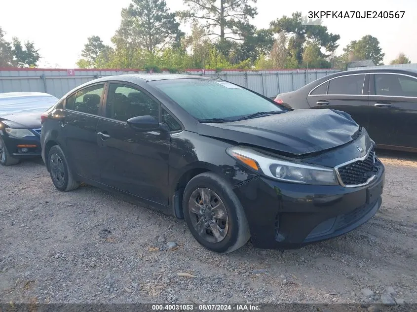 2018 Kia Forte Lx VIN: 3KPFK4A70JE240567 Lot: 40031053