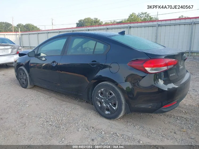 3KPFK4A70JE240567 2018 Kia Forte Lx