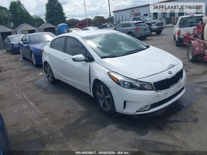 2018 Kia Forte Ex VIN: 3KPFL4A87JE196007 Lot: 40039817