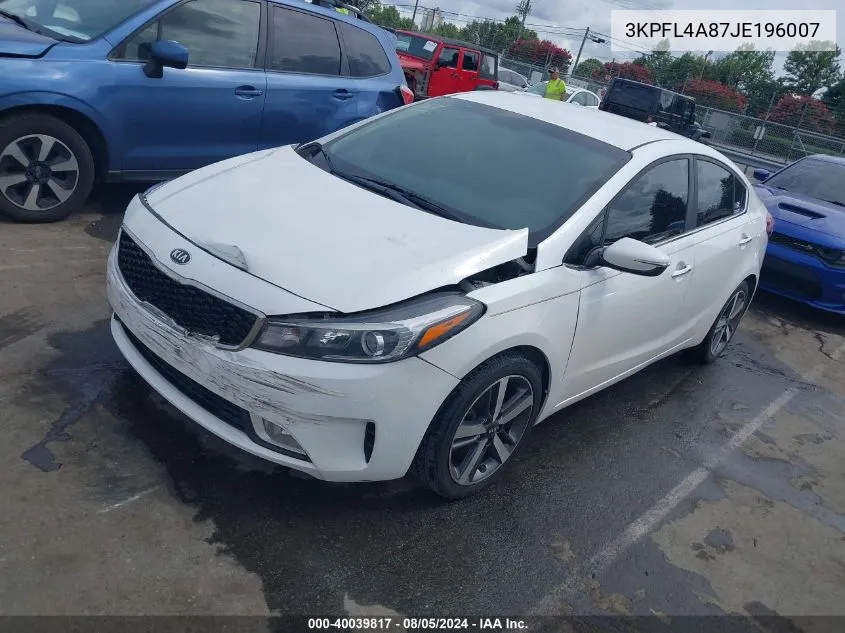 2018 Kia Forte Ex VIN: 3KPFL4A87JE196007 Lot: 40039817