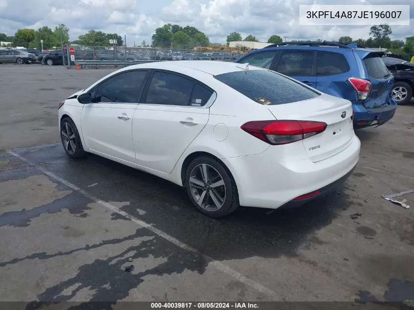 2018 Kia Forte Ex VIN: 3KPFL4A87JE196007 Lot: 40039817