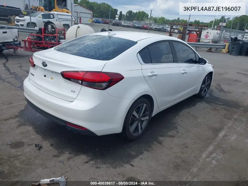 3KPFL4A87JE196007 2018 Kia Forte Ex