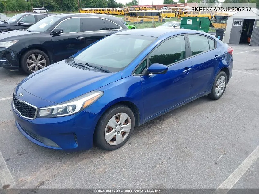 3KPFK4A72JE206257 2018 Kia Forte Lx