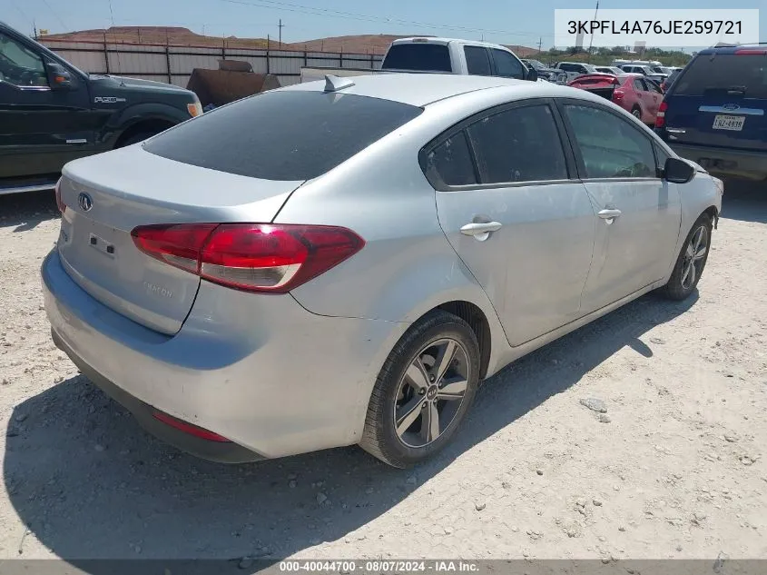 2018 Kia Forte Lx VIN: 3KPFL4A76JE259721 Lot: 40044700