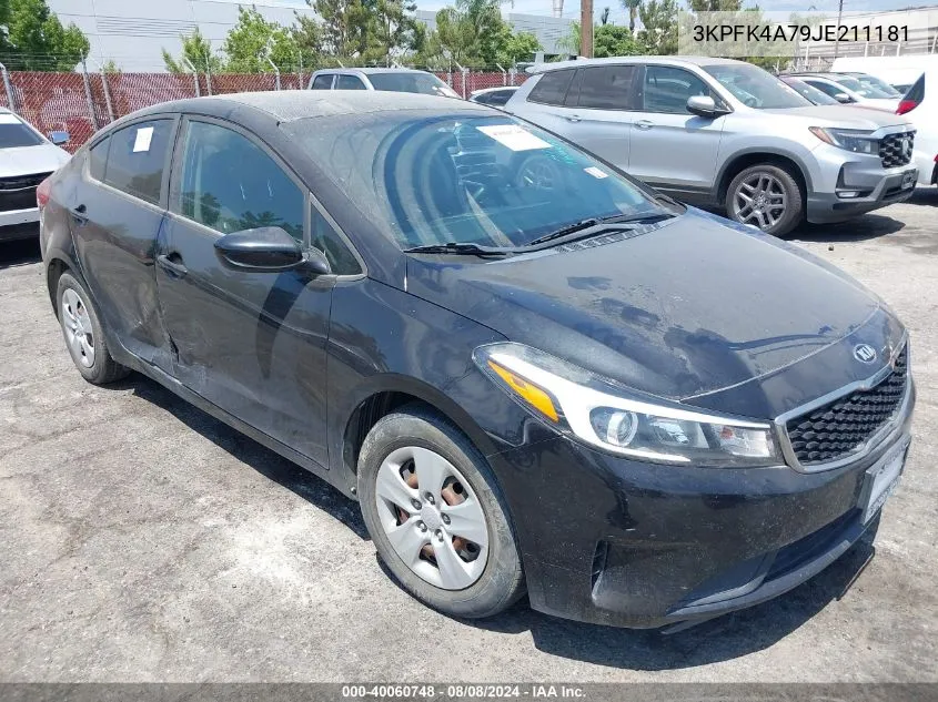 3KPFK4A79JE211181 2018 Kia Forte Lx