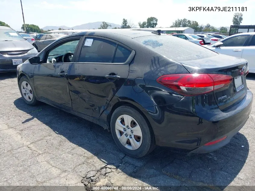 3KPFK4A79JE211181 2018 Kia Forte Lx