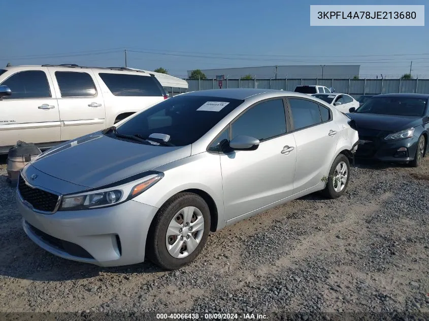 2018 Kia Forte Lx VIN: 3KPFL4A78JE213680 Lot: 40066438