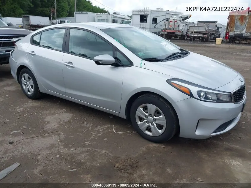 2018 Kia Forte Lx VIN: 3KPFK4A72JE222474 Lot: 40068139